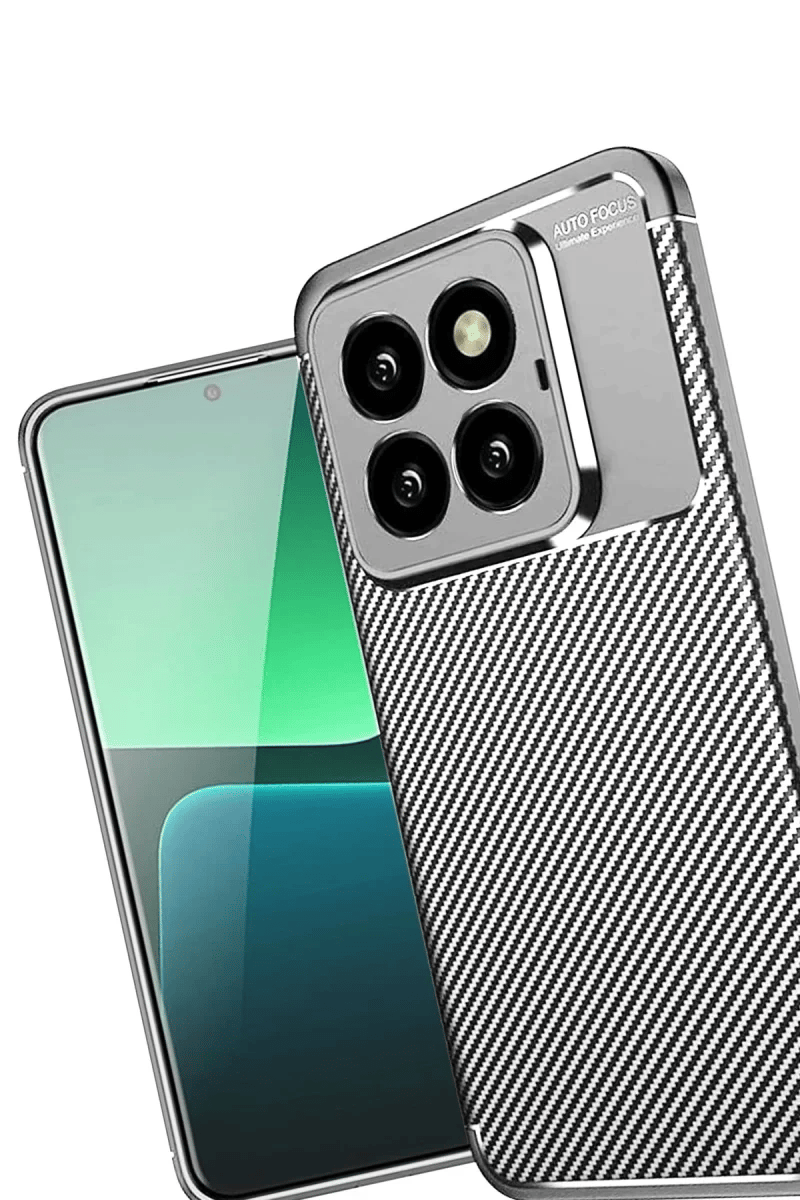 Xiaomi Mi 14T Pro Kılıf Auto Focus Karbon Kapak - Gri