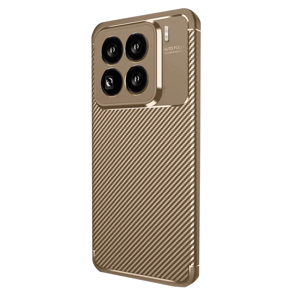 Xiaomi Mi 15 Pro Kılıf Auto Focus Karbon Kapak - Kahverengi
