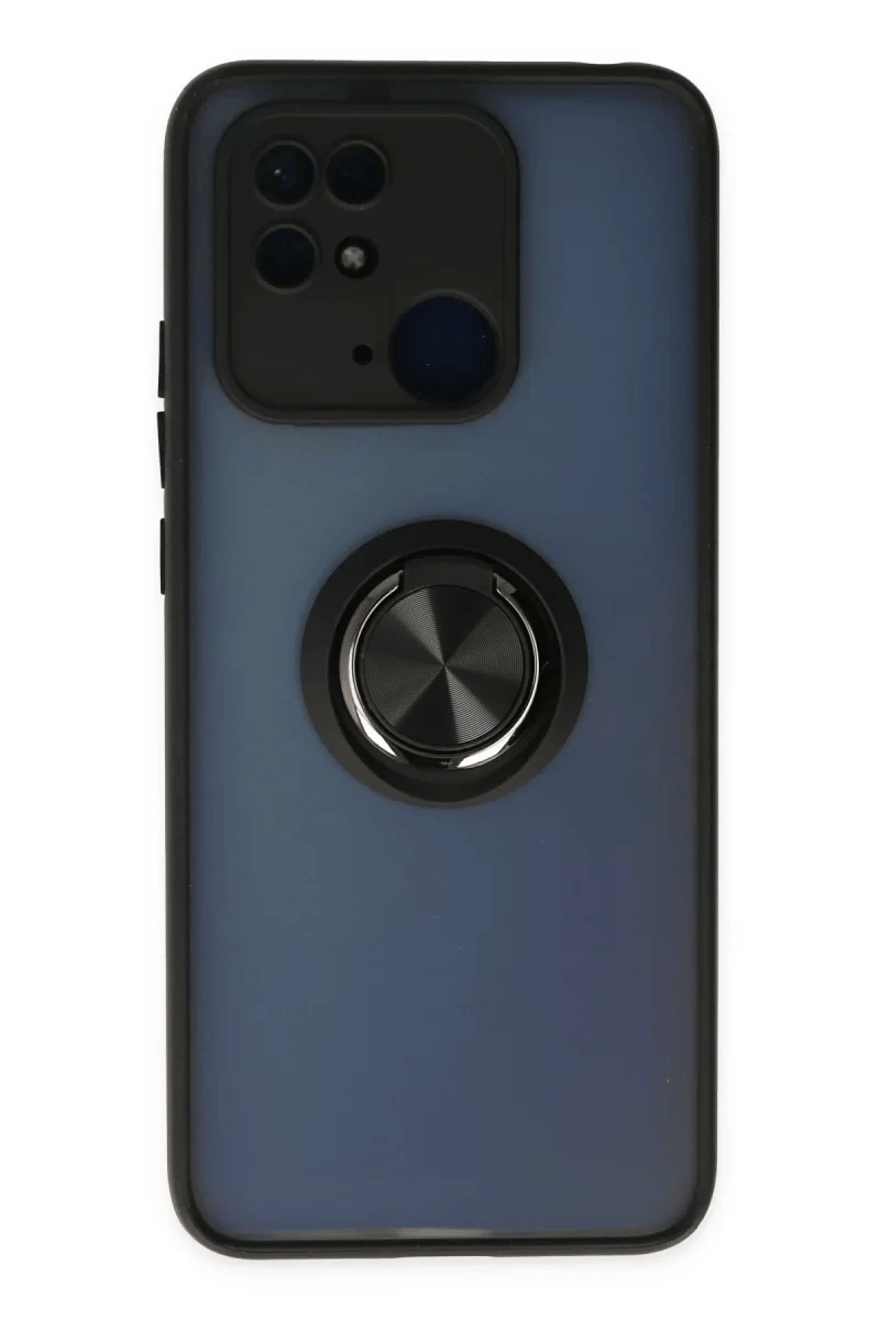 Xiaomi Poco C40 Kılıf Montreal Yüzüklü Silikon Kapak - Siyah