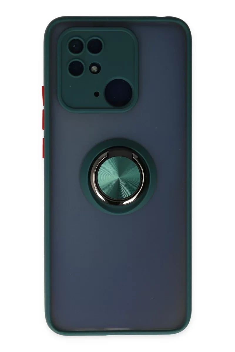 Xiaomi Poco C40 Kılıf Montreal Yüzüklü Silikon Kapak - Yeşil