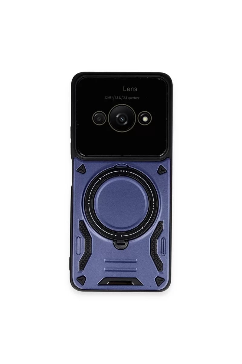 Xiaomi Poco C61 Kılıf Joy Lens Standlı Kapak - Lacivert