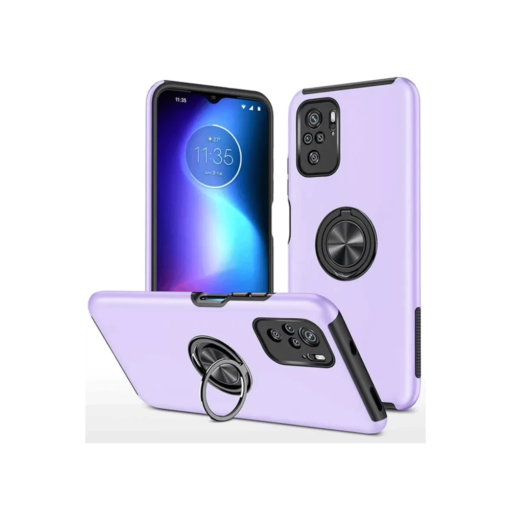 Xiaomi Poco F3 Kılıf Elit Yüzüklü Kapak - Mor