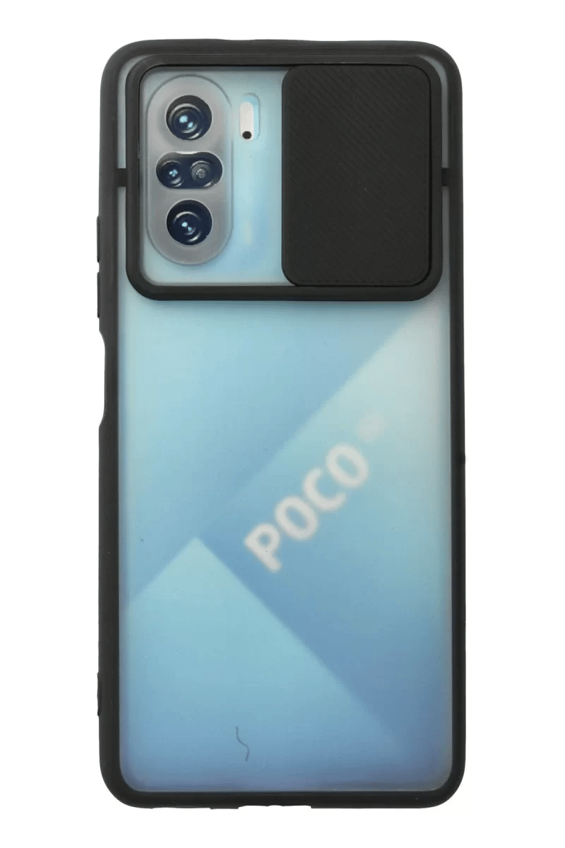Xiaomi Poco F3 Kılıf Palm Buzlu Kamera Sürgülü Silikon - Siyah