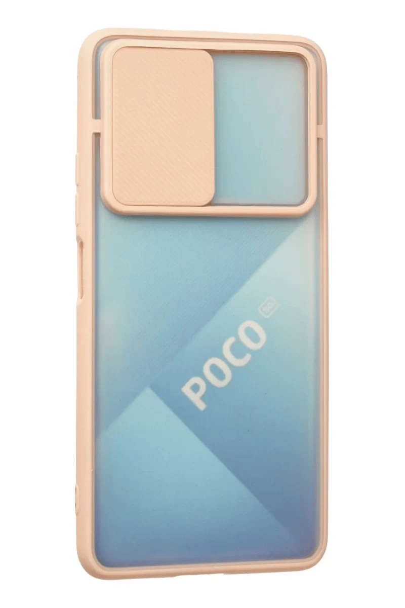 Xiaomi Poco F3 Kılıf Palm Buzlu Kamera Sürgülü Silikon - Pembe