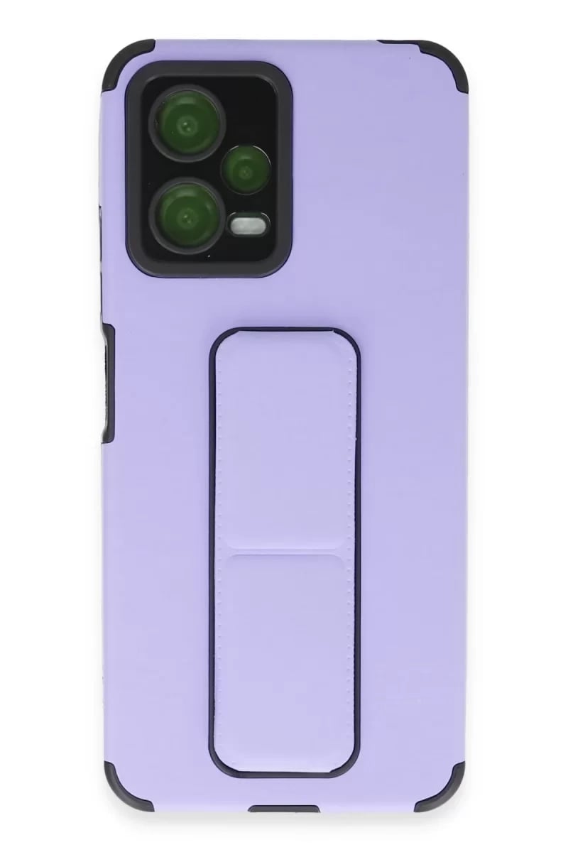 Xiaomi Poco X5 5G Kılıf Mega Standlı Silikon - Lila