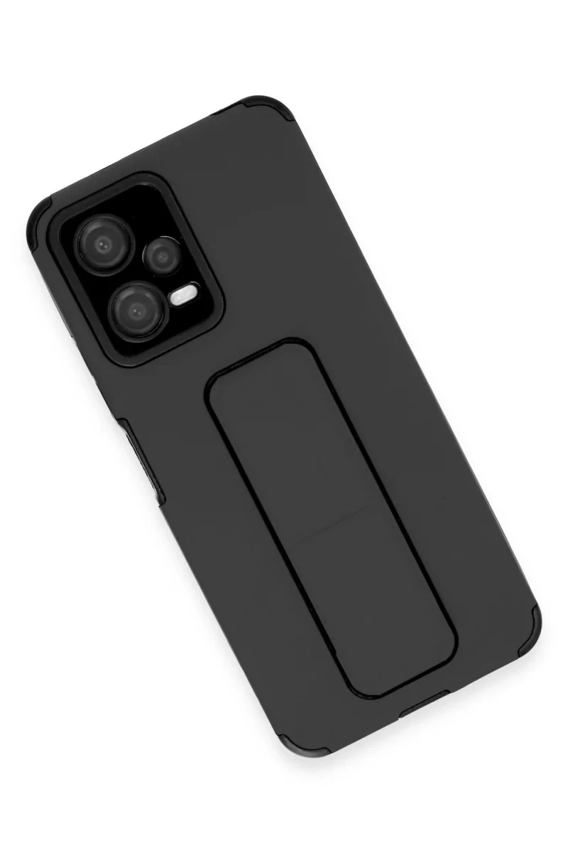 Xiaomi Poco X5 5G Kılıf Mega Standlı Silikon - Siyah