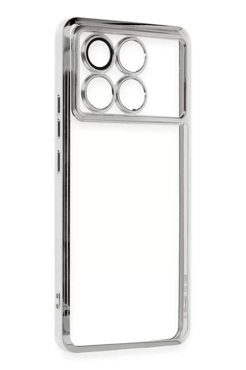 Xiaomi Poco X6 Pro Kılıf Lensli Silikon - Gümüş