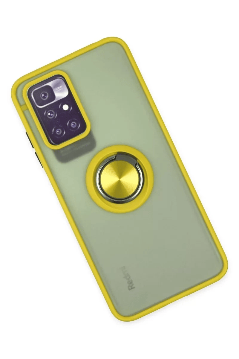 Xiaomi Redmi 10 2022 Kılıf Montreal Yüzüklü Silikon Kapak - Sarı