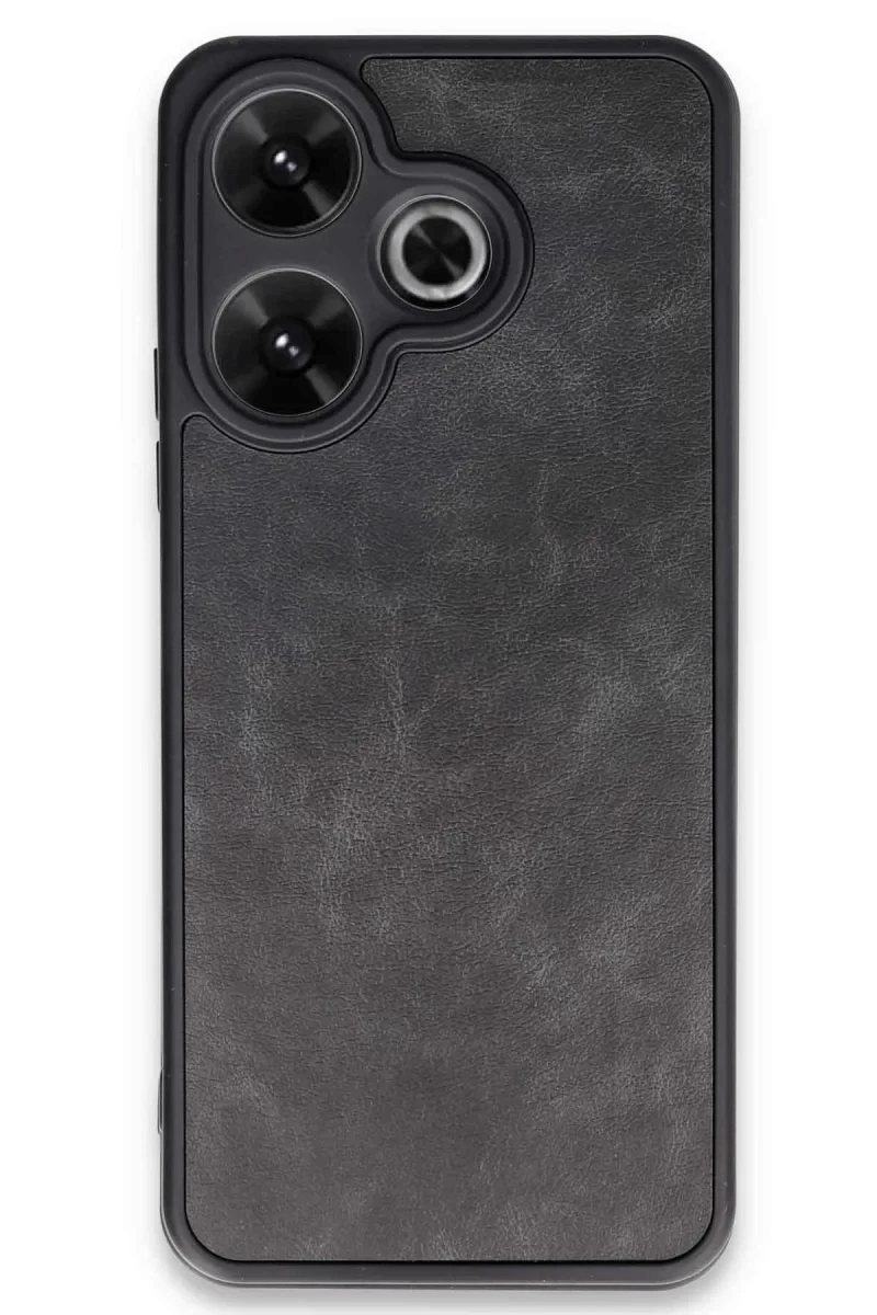 Xiaomi Redmi 13 4G Kılıf Aras Deri Kapak - Siyah