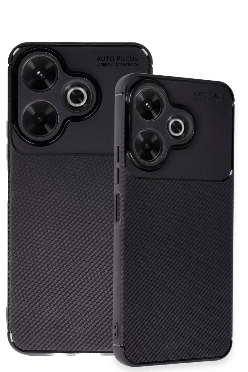 Xiaomi Redmi 13 4G Kılıf Auto Focus Karbon Kapak - Siyah