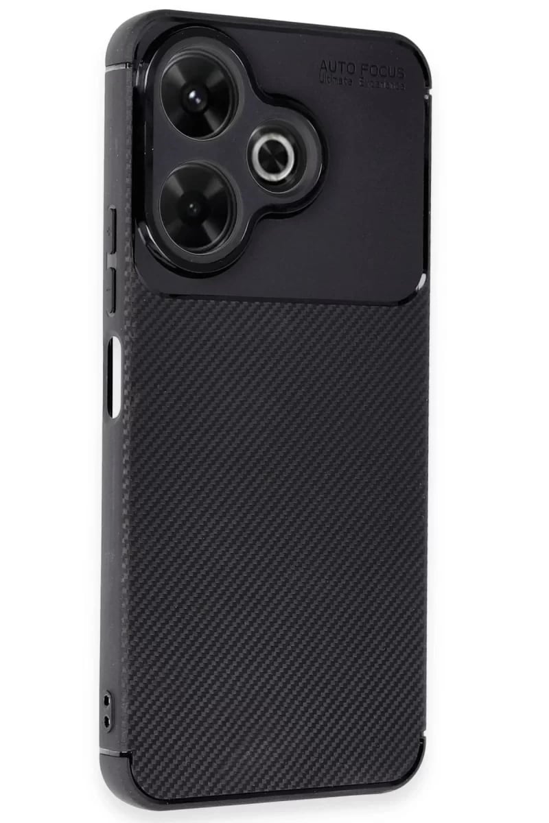 Xiaomi Redmi 13 4G Kılıf Auto Focus Karbon Kapak - Siyah