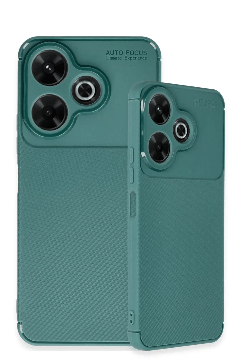Xiaomi Redmi 13 4G Kılıf Auto Focus Karbon Kapak - Koyu Yeşil