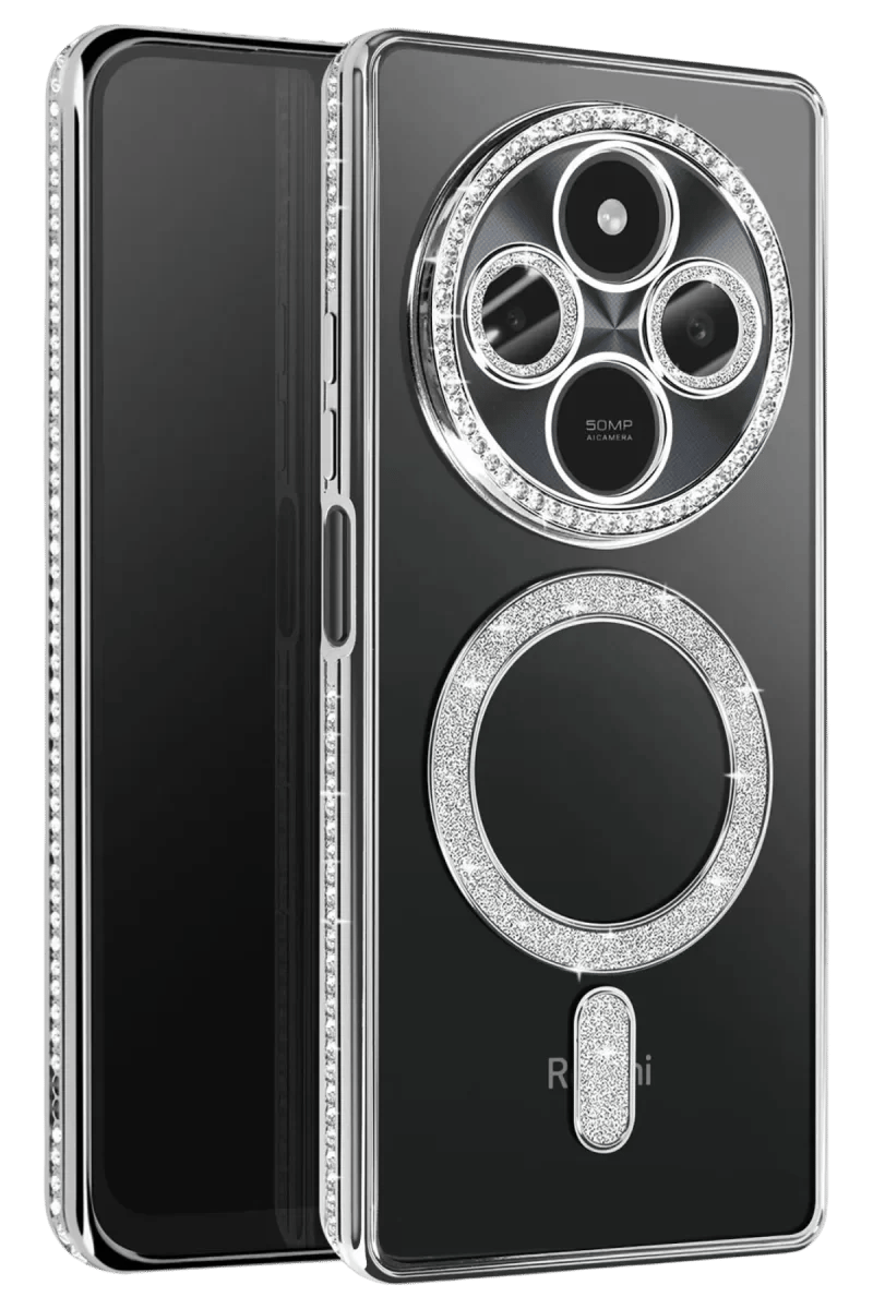 Xiaomi Redmi 14C Joke Simli Magneticsafe Kılıf - Gümüş