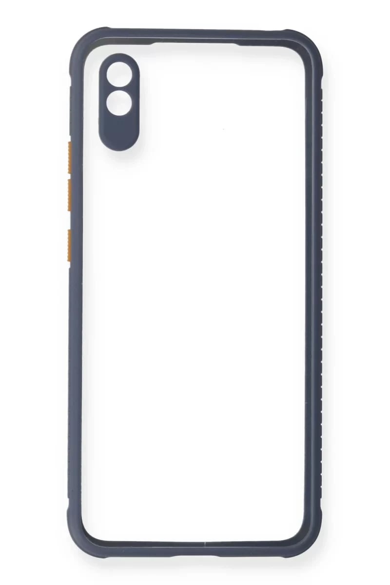 Xiaomi Redmi 9A Kılıf Miami Şeffaf Silikon - Gri