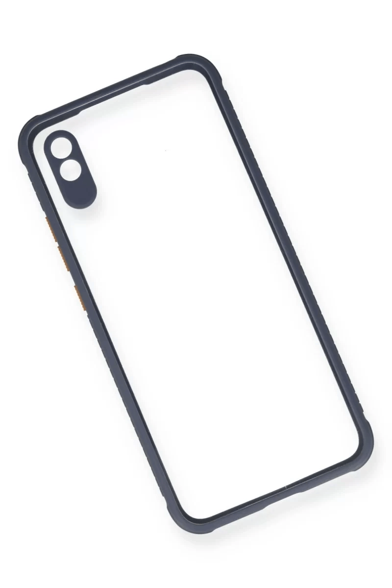 Xiaomi Redmi 9A Kılıf Miami Şeffaf Silikon - Gri