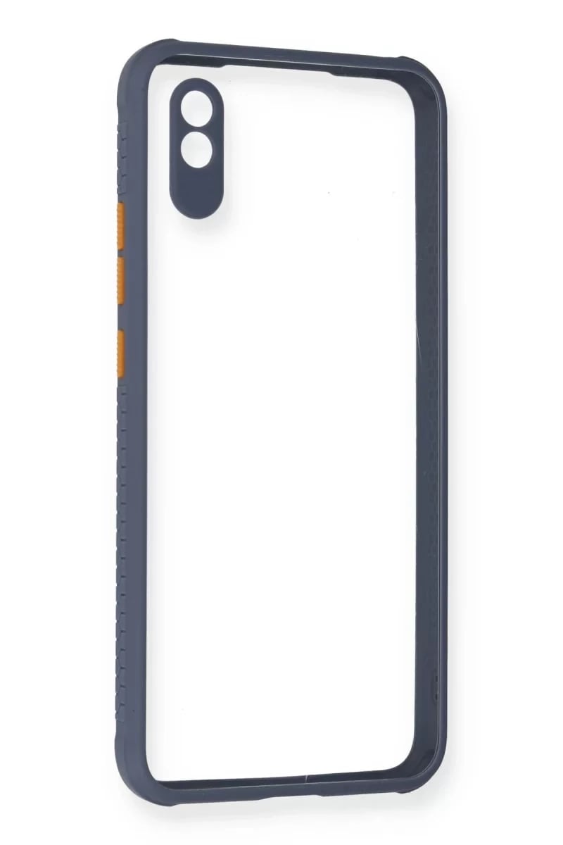 Xiaomi Redmi 9A Kılıf Miami Şeffaf Silikon - Gri