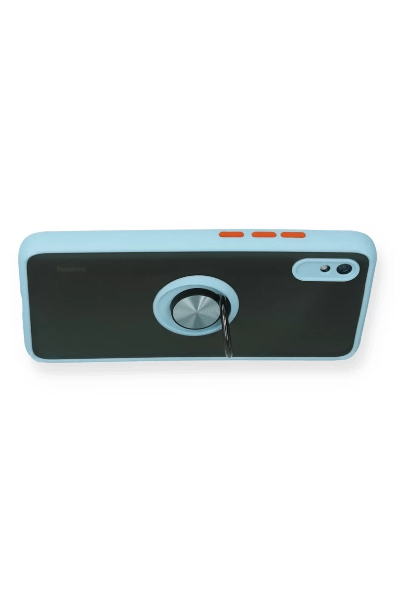 Xiaomi Redmi 9A Kılıf Montreal Yüzüklü Silikon Kapak - Buz Mavi
