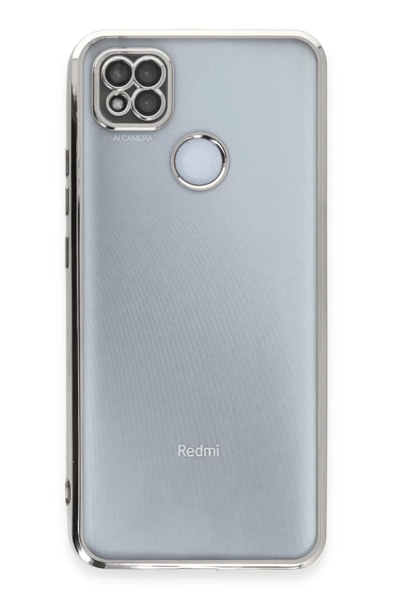 Xiaomi Redmi 9C Kılıf Lensli Silikon - Gümüş