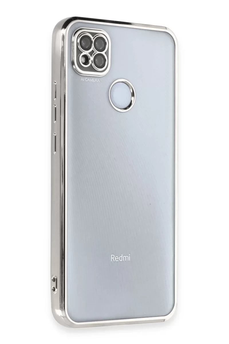 Xiaomi Redmi 9C Kılıf Lensli Silikon - Gümüş