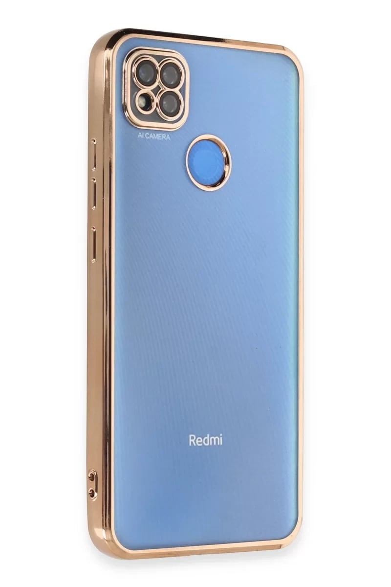 Xiaomi Redmi 9C Kılıf Lensli Silikon - Gold