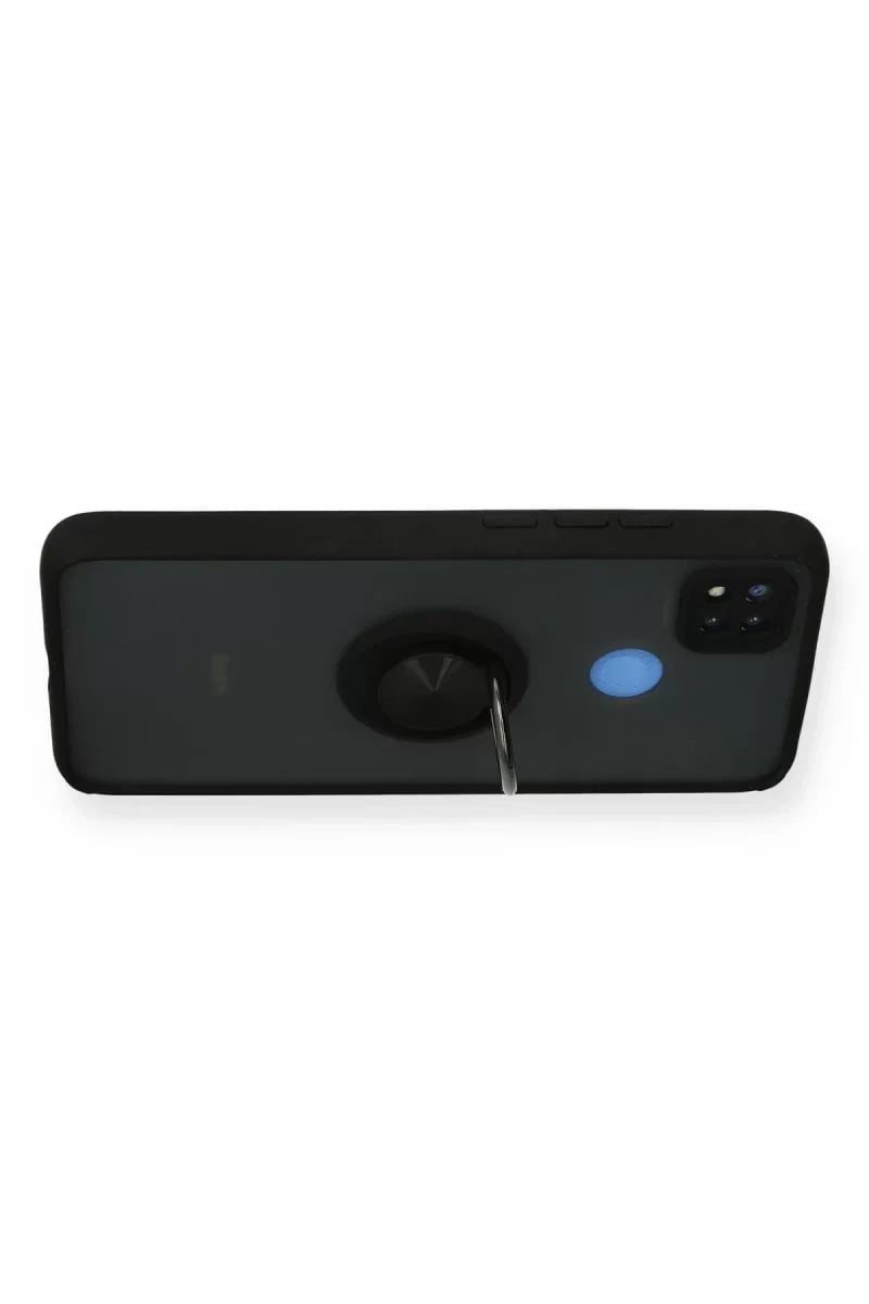 Xiaomi Redmi 9C Kılıf Montreal Yüzüklü Silikon Kapak - Siyah