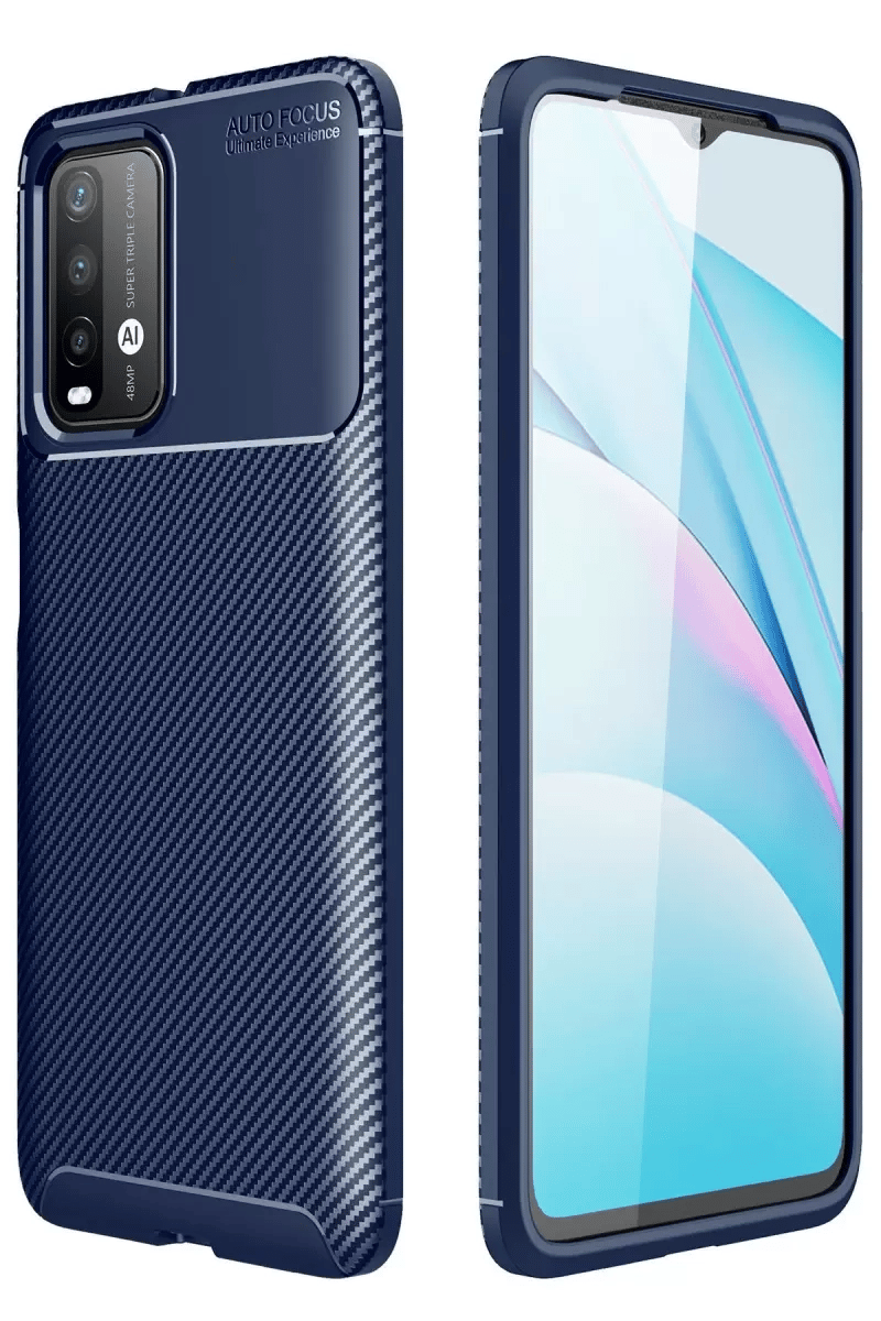 Xiaomi Redmi 9T Kılıf Auto Focus Karbon Kapak - Lacivert