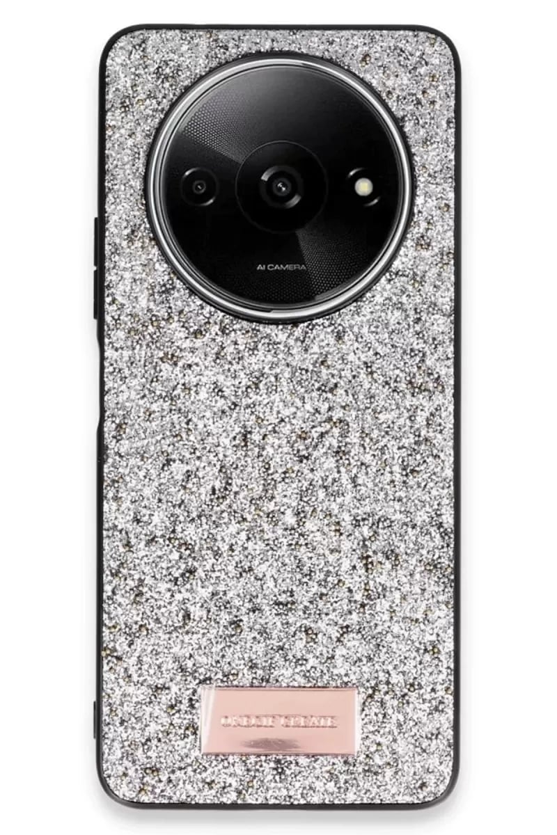 Xiaomi Redmi A3 4G Bright Simli Kapak - Gümüş