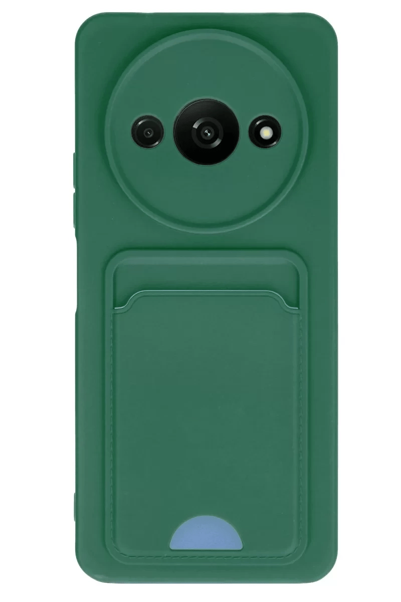 Xiaomi Redmi A3 4G Kılıf Kelvin Kartvizitli Silikon - Koyu Yeşil