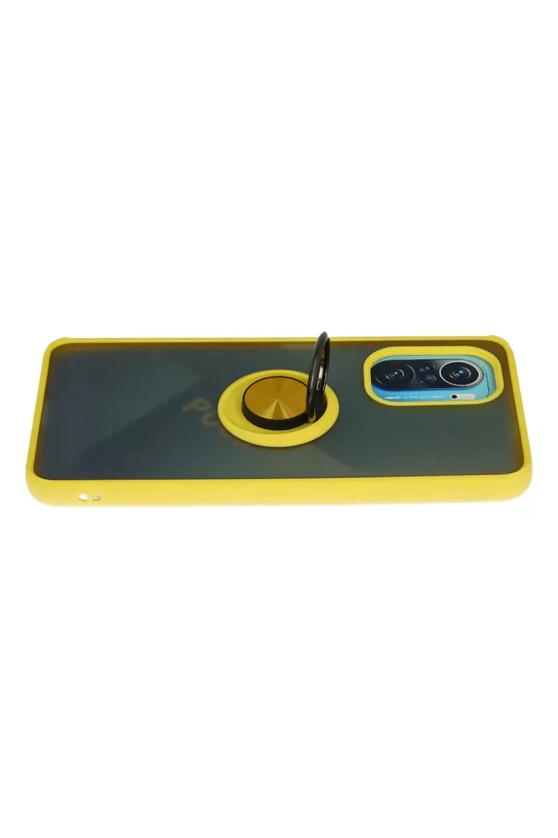 Xiaomi Redmi K40 Kılıf Montreal Yüzüklü Silikon Kapak - Sarı