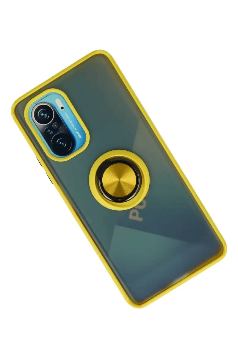 Xiaomi Redmi K40 Kılıf Montreal Yüzüklü Silikon Kapak - Sarı