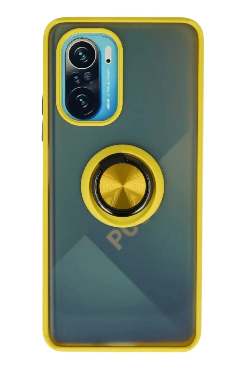 Xiaomi Redmi K40 Kılıf Montreal Yüzüklü Silikon Kapak - Sarı