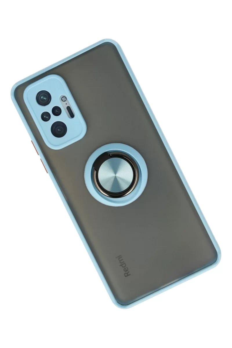 Xiaomi Redmi Note 10 Pro Kılıf Montreal Yüzüklü Silikon Kapak - Buz Mavi