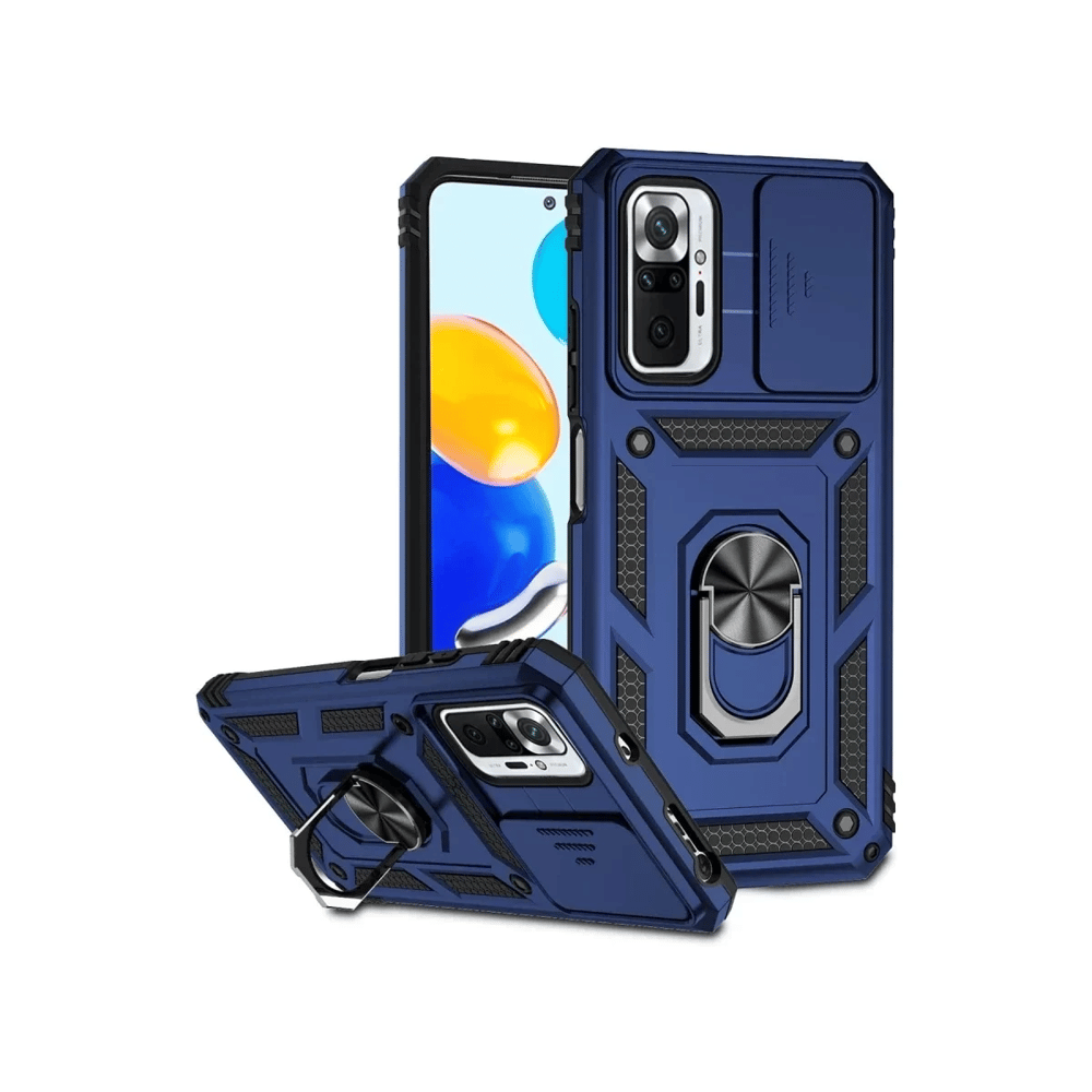 Xiaomi Redmi Note 10 Pro Kılıf Pars Lens Yüzüklü Silikon - Lacivert