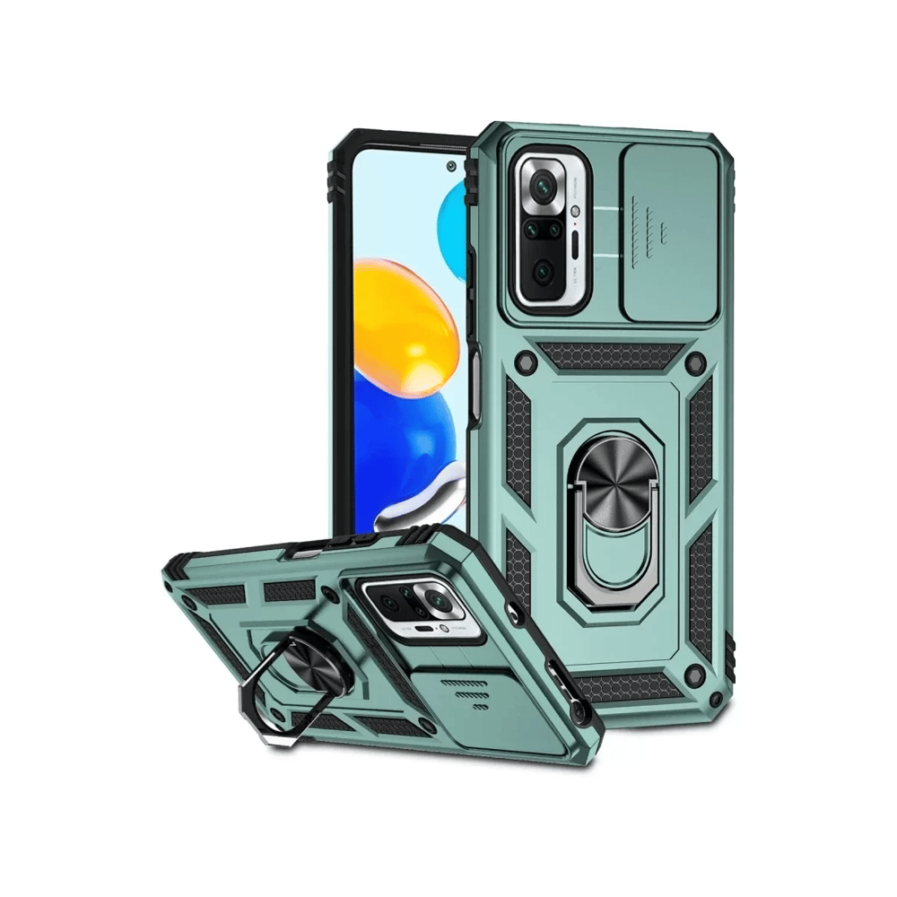 Xiaomi Redmi Note 10 Pro Kılıf Pars Lens Yüzüklü Silikon - Yeşil