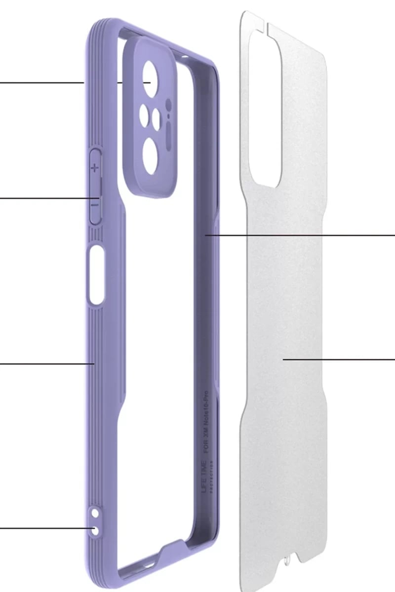 Xiaomi Redmi Note 10 Pro Kılıf Platin Silikon - Lila