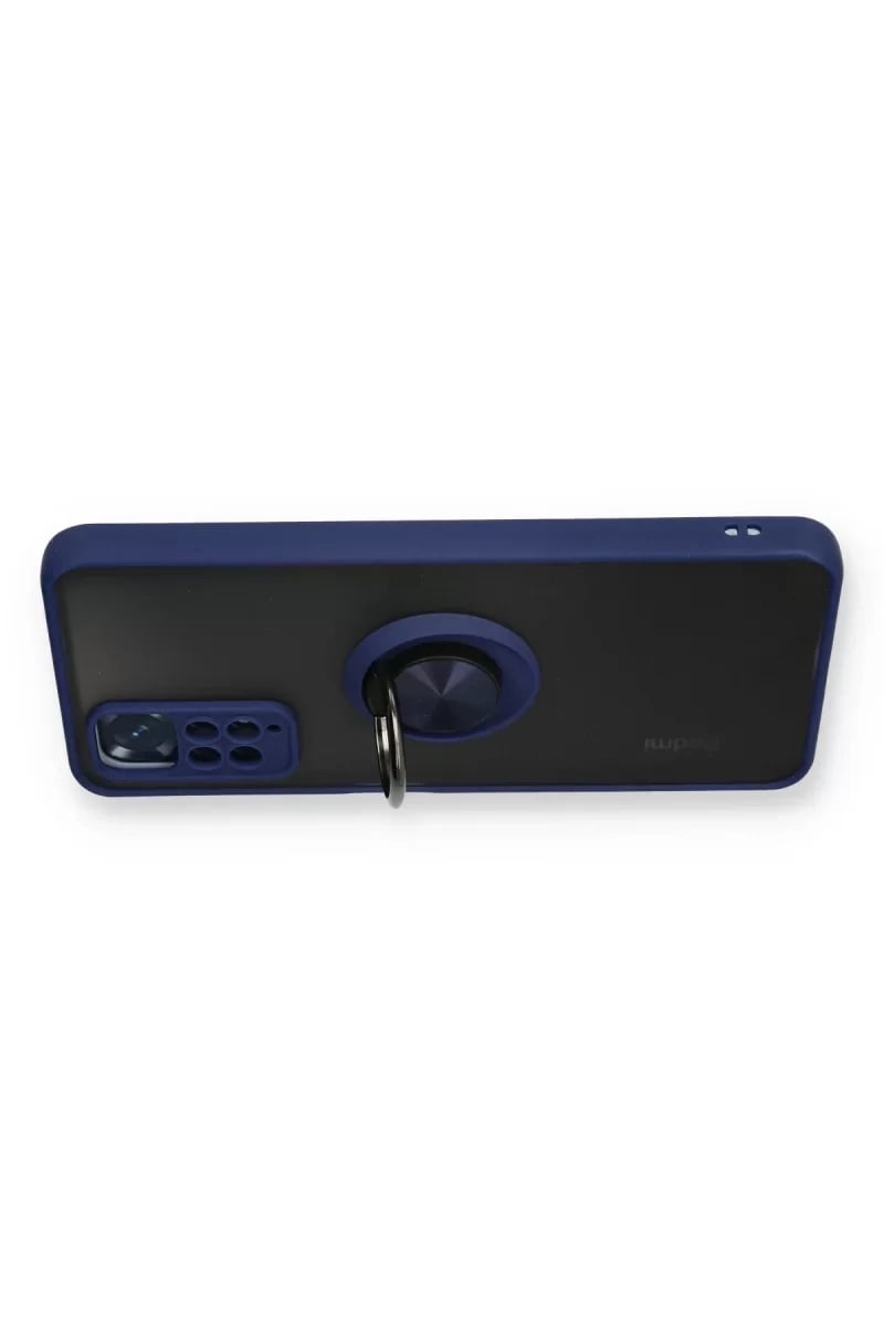 Xiaomi Redmi Note 11 Kılıf Montreal Yüzüklü Silikon Kapak - Lacivert