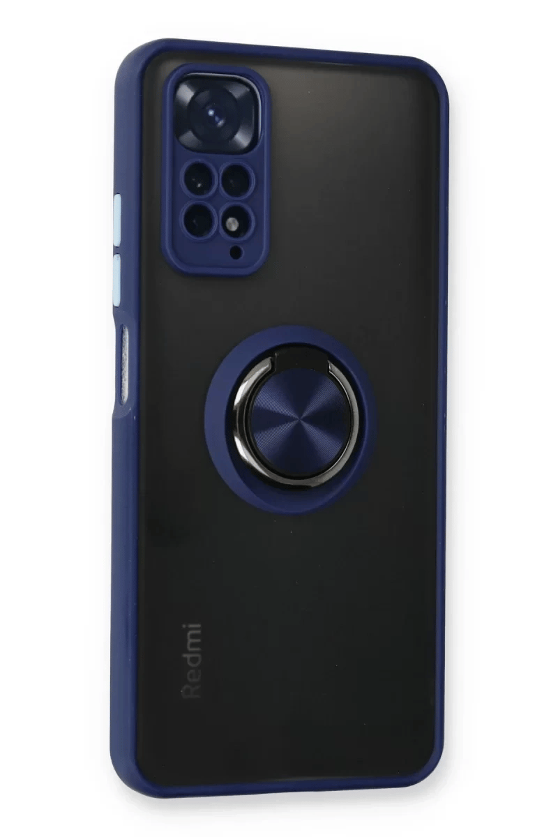Xiaomi Redmi Note 11 Kılıf Montreal Yüzüklü Silikon Kapak - Lacivert