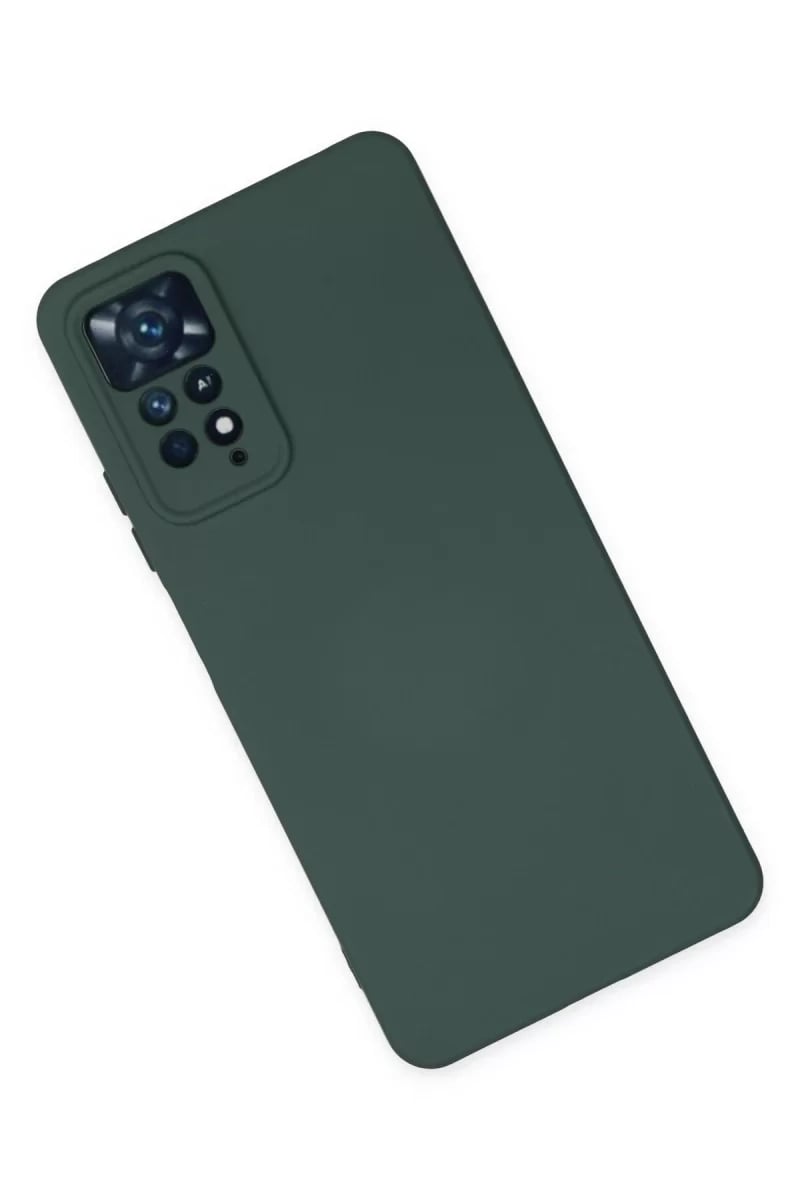 Xiaomi Redmi Note 11 Pro Kılıf Nano içi Kadife Silikon - Koyu Yeşil