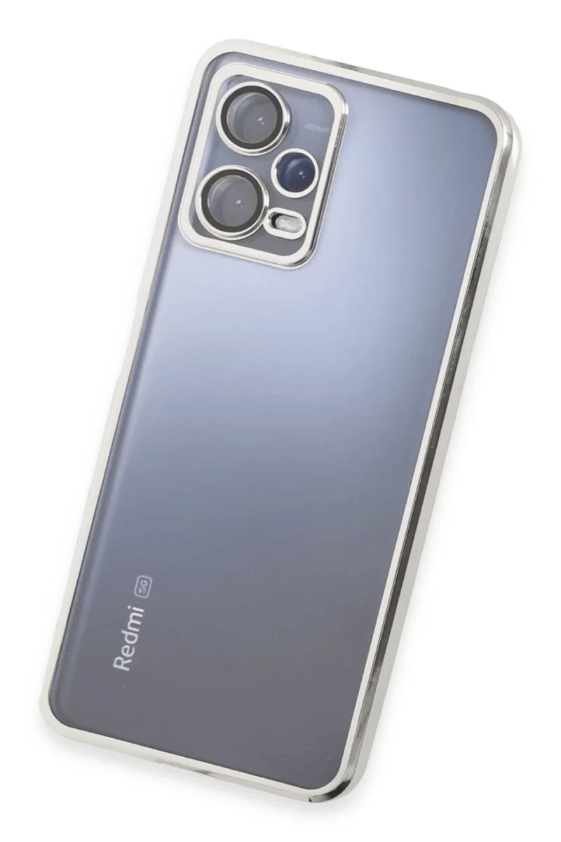Xiaomi Redmi Note 12 5G Kılıf Lensli Silikon - Gümüş
