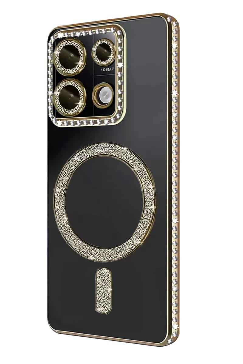 Xiaomi Redmi Note 13 Pro 4G Joke Simli Magneticsafe Kılıf - Gold