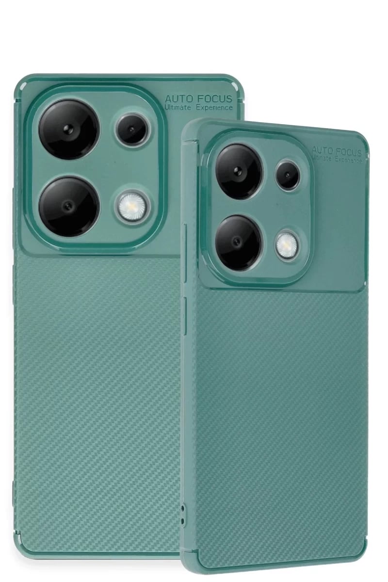 Xiaomi Redmi Note 13 Pro 4G Kılıf Auto Focus Karbon Kapak - Koyu Yeşil