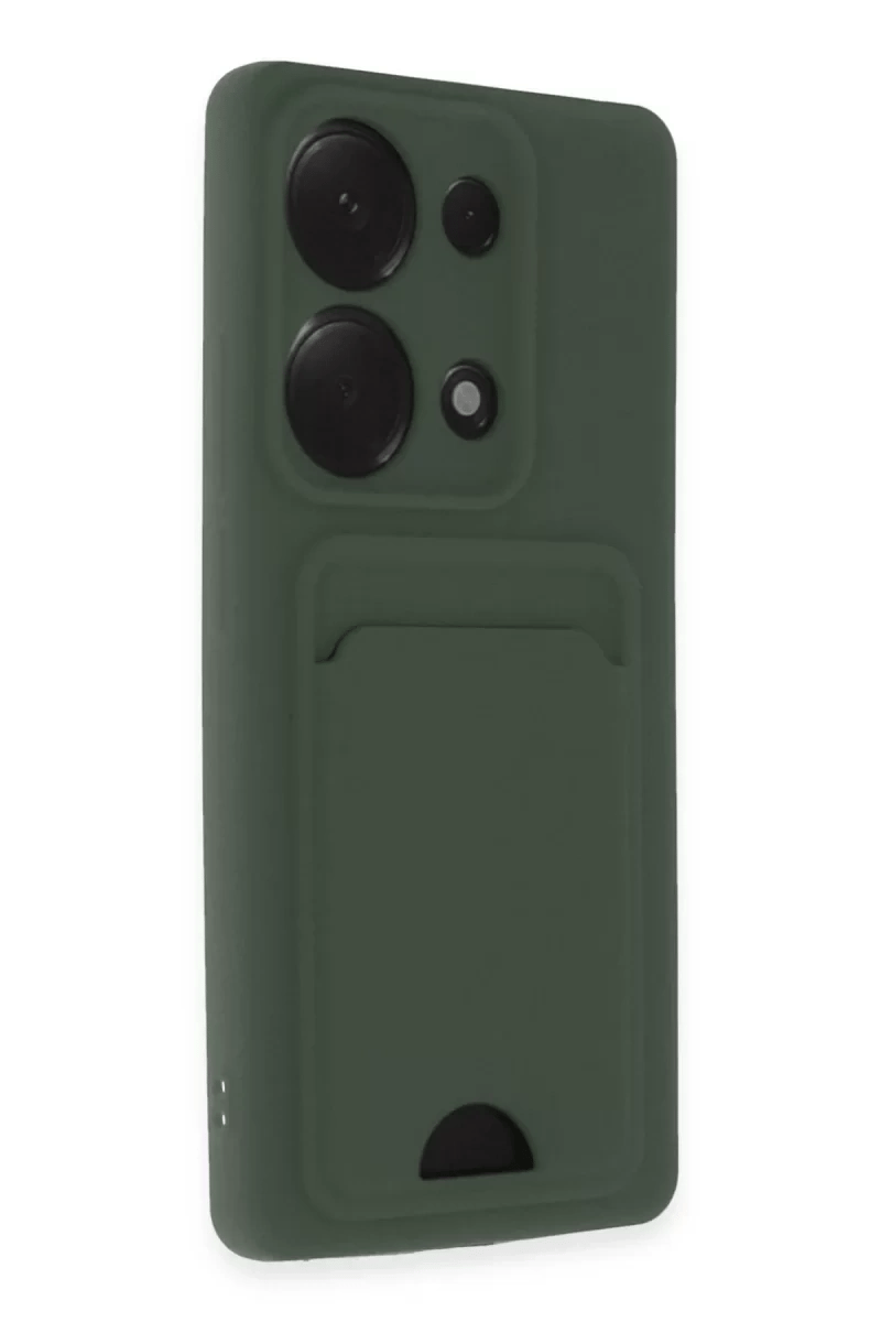 Xiaomi Redmi Note 13 Pro 4G Kılıf Kelvin Kartvizitli Silikon - Koyu Yeşil