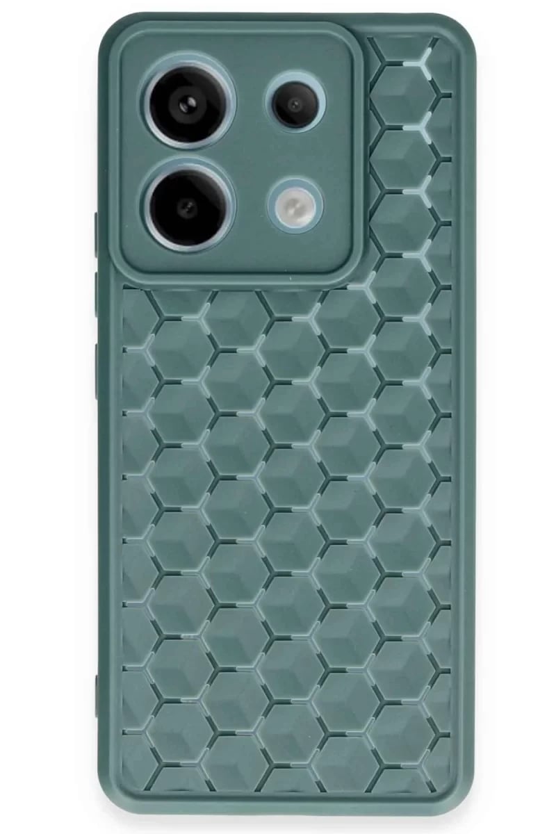 Xiaomi Redmi Note 13 Pro 5G Kılıf Petek Silikon Kapak - Koyu Yeşil
