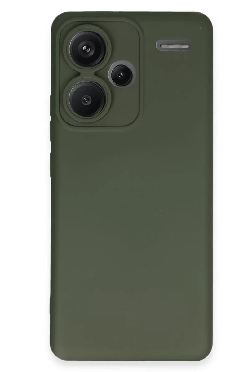 Xiaomi Redmi Note 13 Pro Plus Kılıf Nano içi Kadife Silikon - Koyu Yeşil