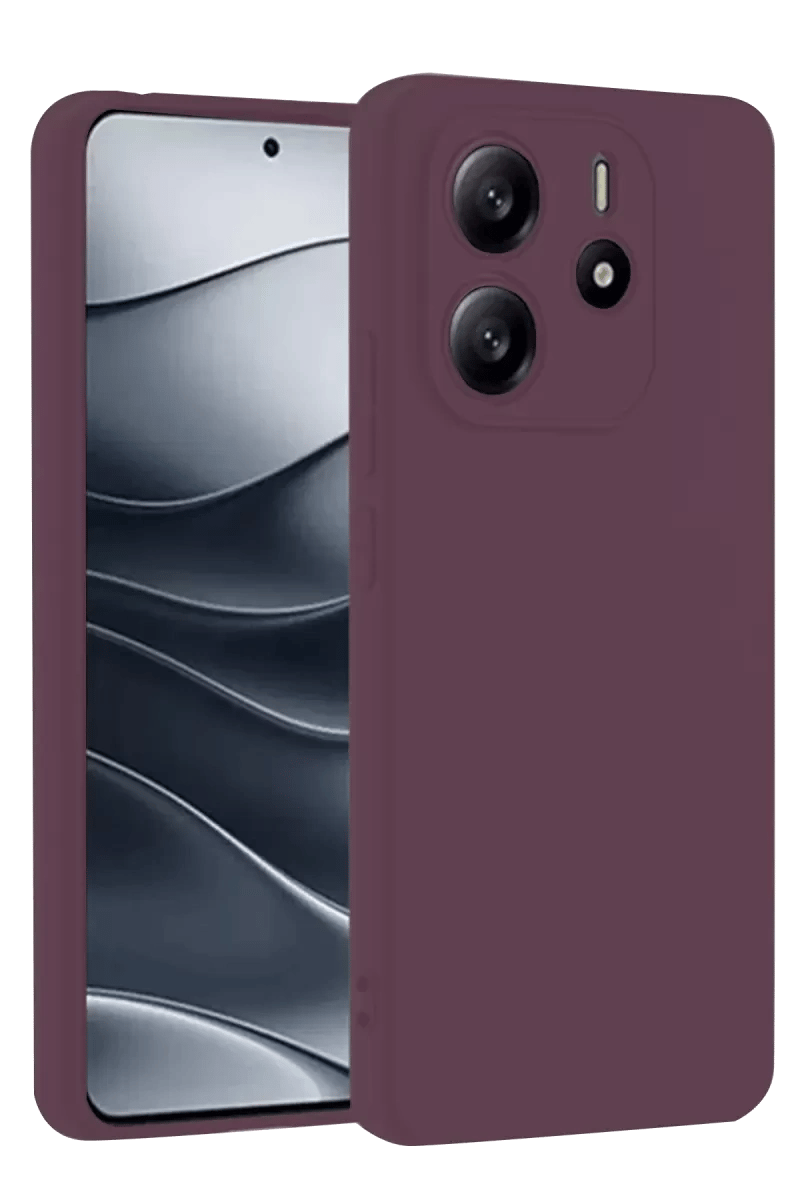 Xiaomi Redmi Note 14 4G Kılıf First Silikon - Mürdüm