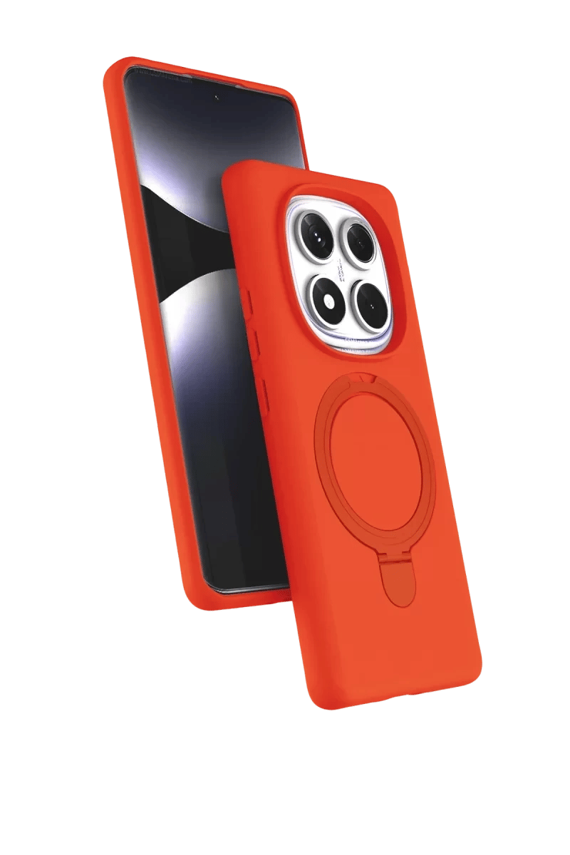 Xiaomi Redmi Note 14 Pro 4G Regal Magsafe Standlı Kapak - Turuncu