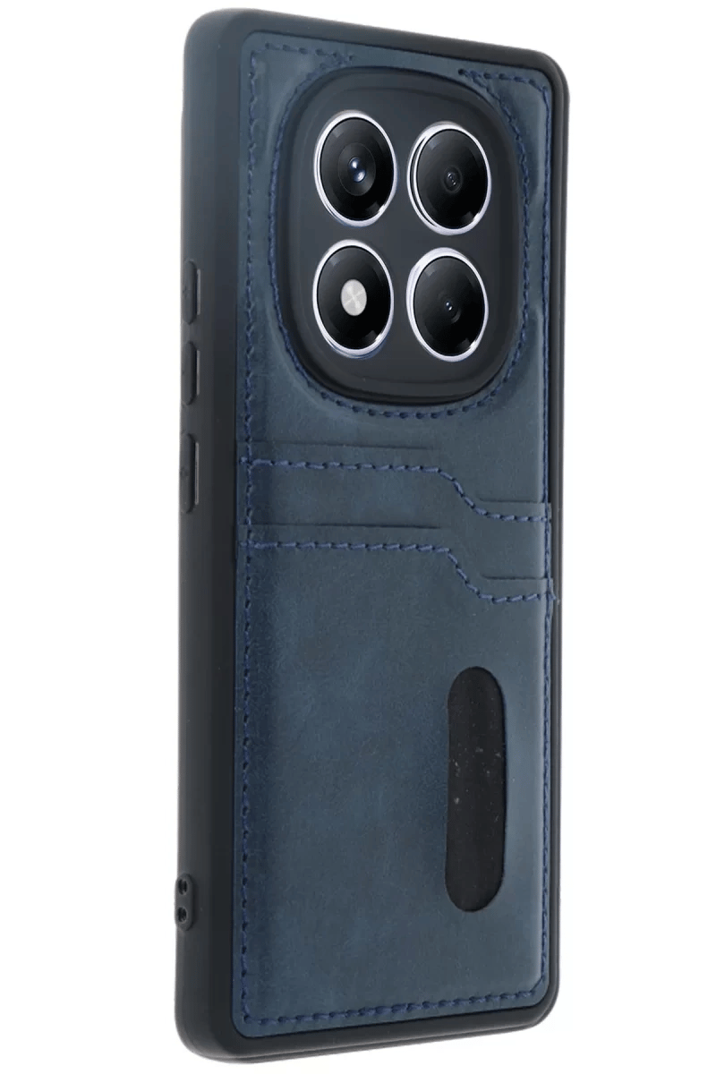 Xiaomi Redmi Note 14 Pro 5G Kılıf Sara Kartvizitli Deri Kılıf - Lacivert