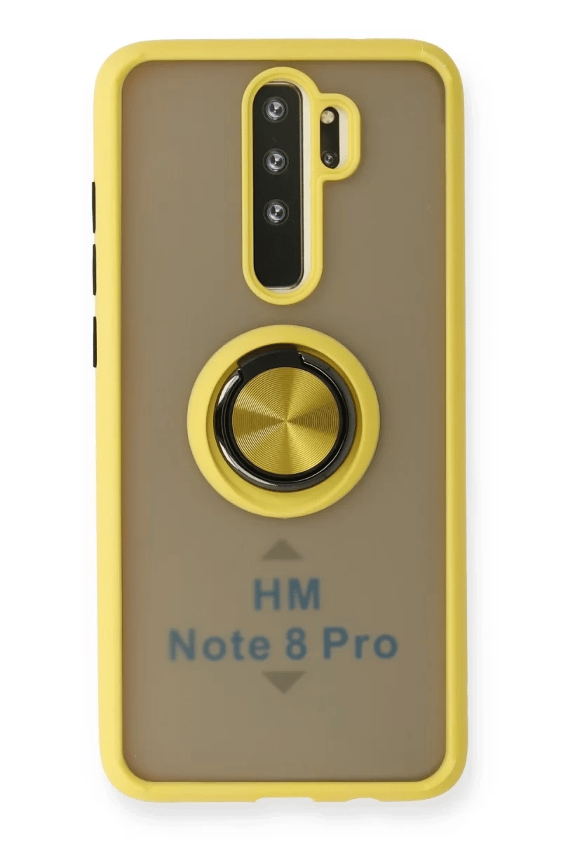 Xiaomi Redmi Note 8 Pro Kılıf Montreal Yüzüklü Silikon Kapak - Sarı