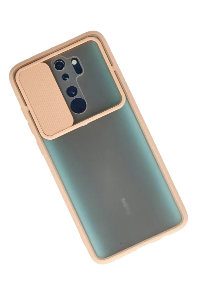 Xiaomi Redmi Note 8 Pro Kılıf Palm Buzlu Kamera Sürgülü Silikon - Pembe