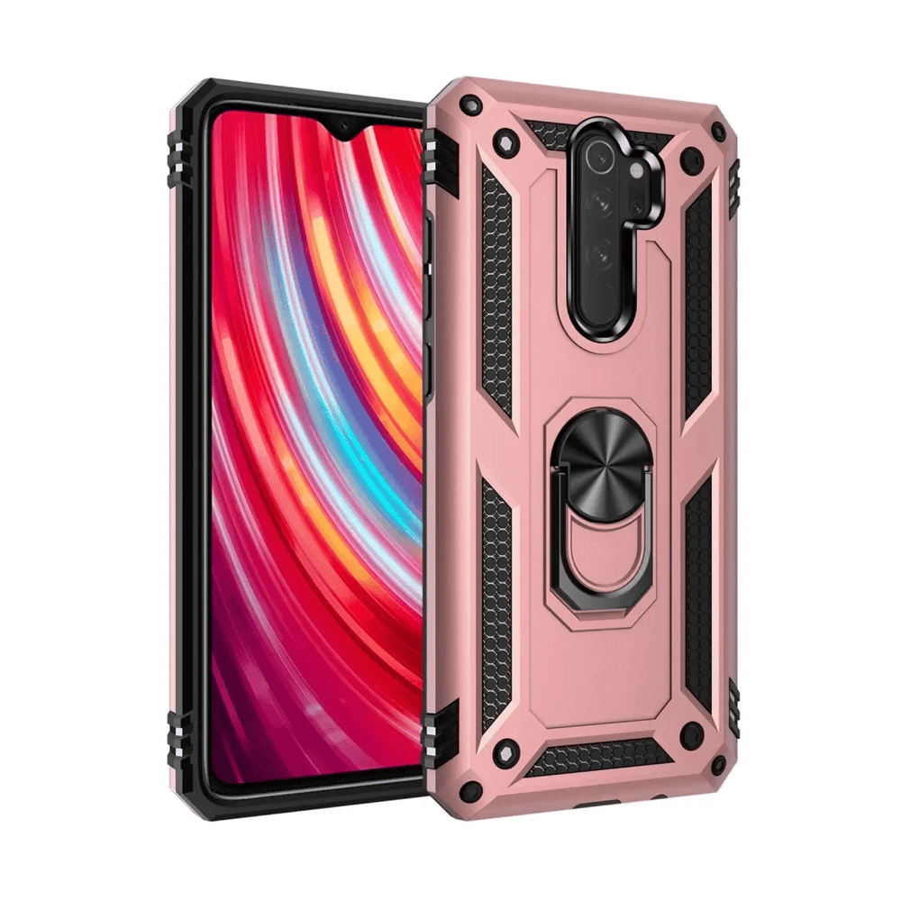 Xiaomi Redmi Note 8 Pro Kılıf Sofya Yüzüklü Silikon Kapak - Rose
